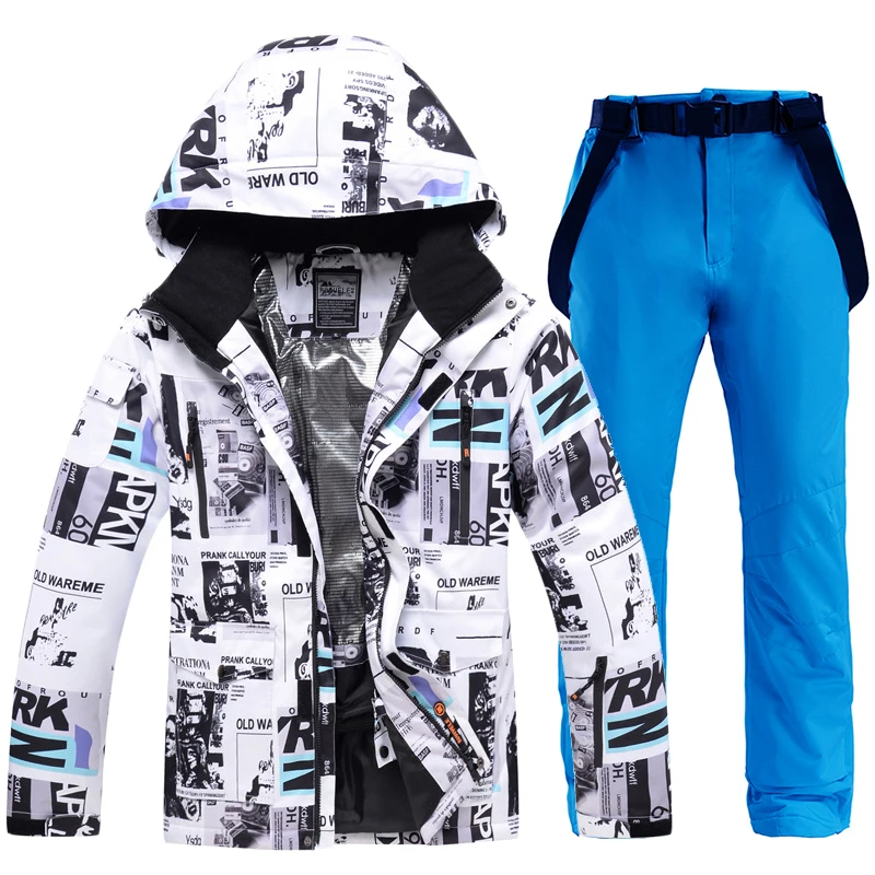 Terno de esqui dos homens inverno esportes de esqui quente à prova de vento à prova dwindproof água jaqueta e calças conjunto snowboard terno