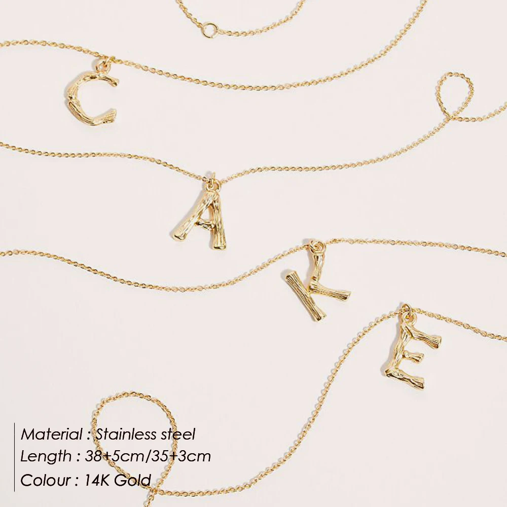 eManco Stainless Steel Pendant Initial Letter Necklace Women 4 Types Chain Necklaces for Women Best Friend Necklace Jewelry