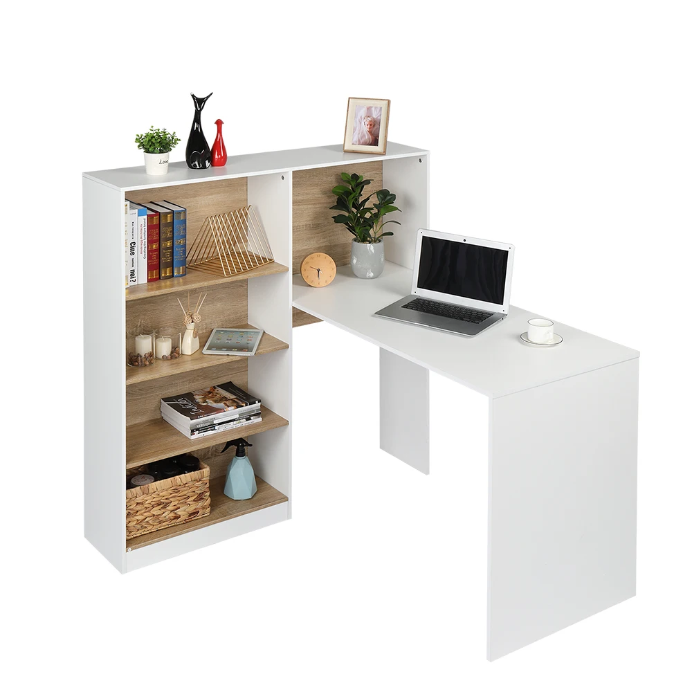 FCH Particleboard Pasted Triamine Steel Frame With Four Simple Bookshelf Computer Table  Home Office Desk  Office Furniture