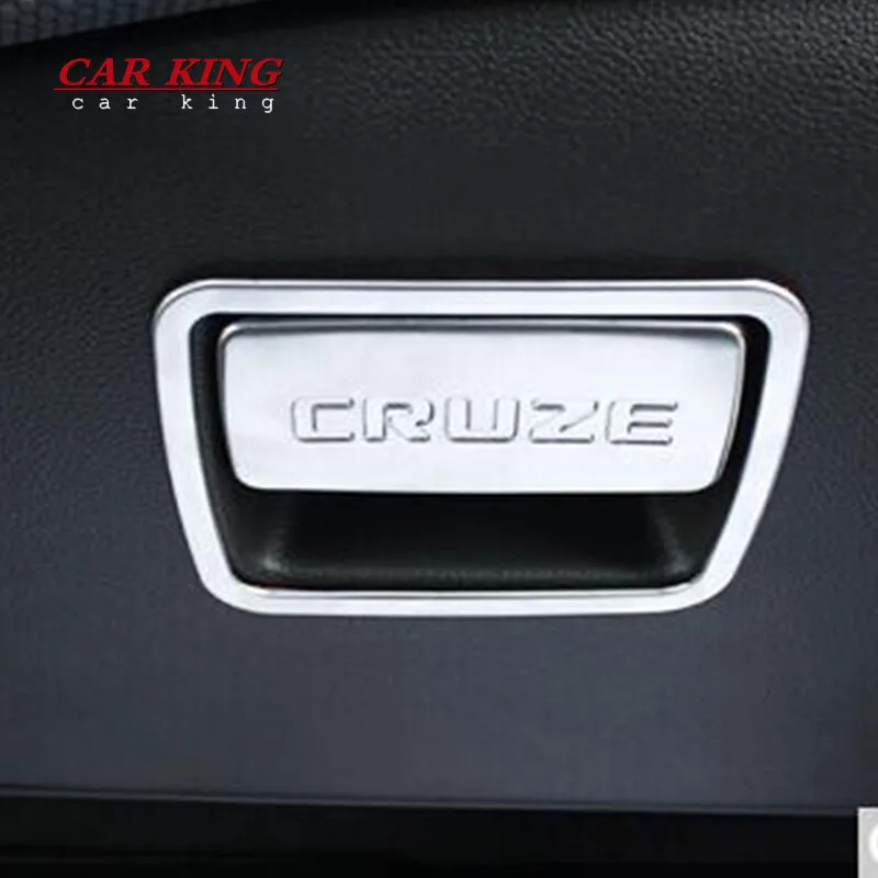 For Chevrolet Cruze 2016 2017 2018 Stainless steel interior Car Accessories Styling Car copilot storage box frame cover trim