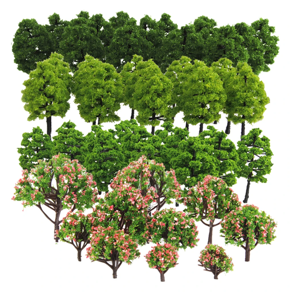 

1:75-1:500 Model Tree kit 70Pcs 3-9cm Model Trees Architecture Buildings Street Park Garden Greenery Building Blocks Accessories