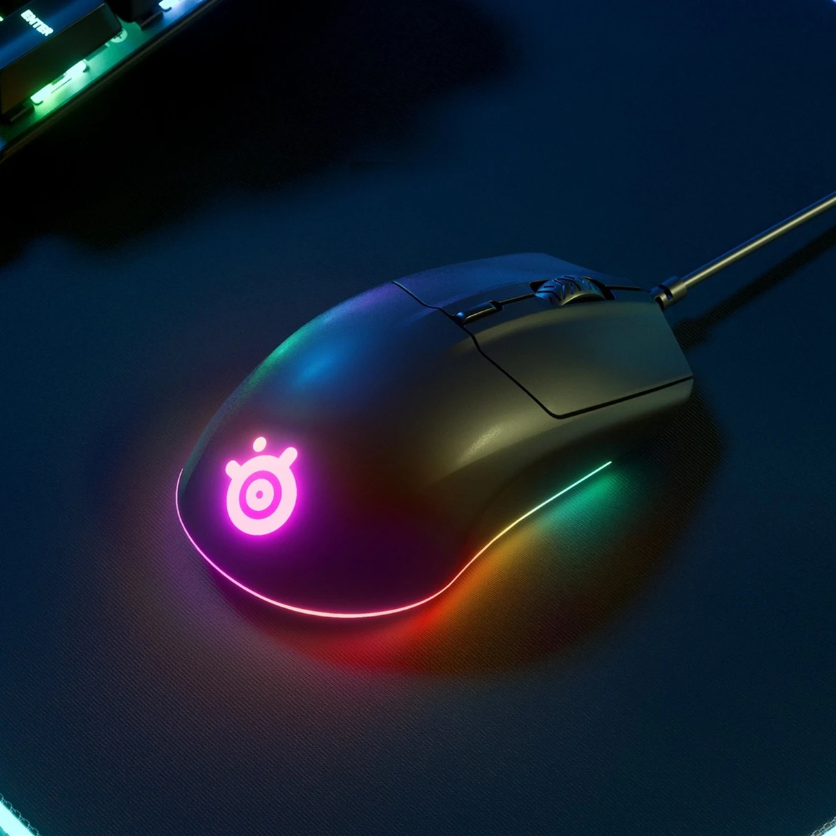Mới Steelseries Đối Thủ 3 Chuột Chơi Game 8,500 CPI Lăng Kính RGB Hiệu Ứng Ánh Sáng Nhẹ Chuột Chơi Game Có Dây