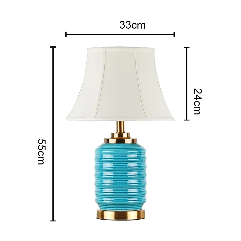 OURFENG Luxury Table Lamp LED Modern Desk Light Fabric Bedside Decorative for Home Foyer Bed Room Office Study