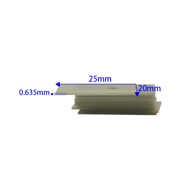 10pcs Aluminum Nitride ALN Ceramic Sheet High Temperature Resistant Ceramic Heat Sink 1mm*20*25 Insulation Sheet Substrate Sheet