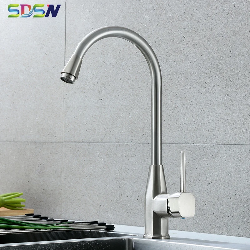 

Kitchen Mixer Faucet SDSN Brushed Nickel Kitchen Sink Faucet Quality Zinc Alloy Kitchen Faucet Hot Cold Kitchen Mixer Tap