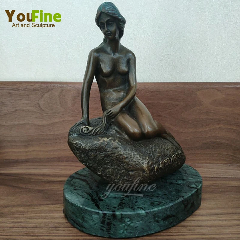 The Little Mermaid Bronze Sculpture Bronze Mermaids Statue Figurine Statue Andersen Fairy Tales For Home Hotel Decor Art Crafts