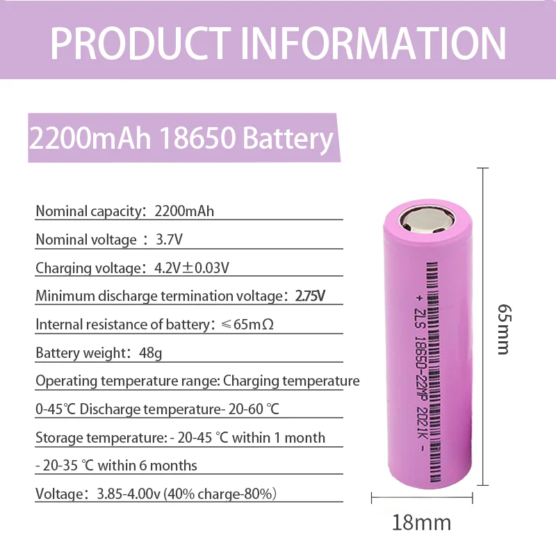 EXPUNKN NCR 18650 3.7 فولت 2200mah بطاريّة ليثيوم قابلة لإعادة الشحن 100% جديد الأصلي 18650 pilas recargables لبطاريات المصباح