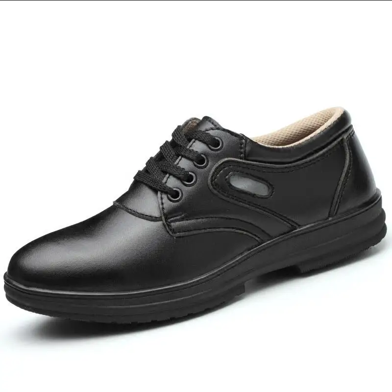 large size men fashion chef shoes non-slip kitchen hotel cook work shoe soft leather waterproof anti-oil worker dress protection