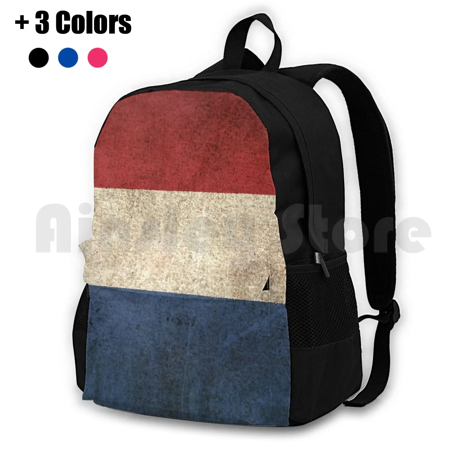 Old And Worn Distressed Vintage Flag Of The Netherlands Outdoor Hiking Backpack Riding Climbing Sports Bag Vintage Dutch Flag