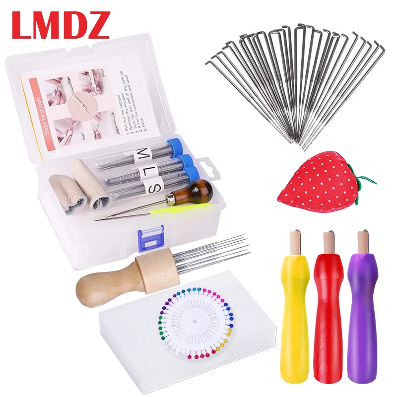 LMDZ Needle Felting Tool Kit Wool Felting Needles Colored Wood Handles Felting DIY Needle Felting Supplies Awl Instruction Tool