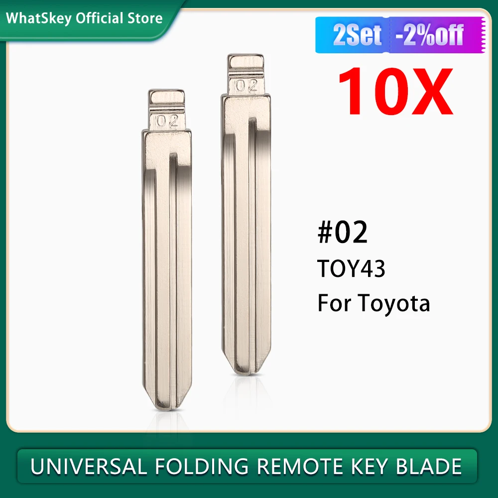 10Pcs #02 Toy43 Blade Metal Uncut Blank KD Car Key Blade For Toyota Camry Corolla Highlander RAV4 Vios Fukuda Auman Scion Yaris