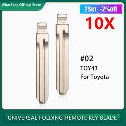 10 pz #02 Toy43 Blade Metal Uncut Blank KD Car Key Blade per Toyota Camry Corolla Highlander RAV4 Vios Fukuda Auman Scion Yaris