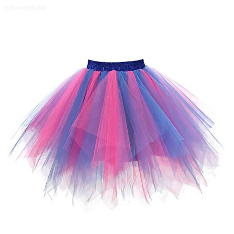 2023 Short Petticoat Tulle Skirts Womens Elastic Stretchy Layers Summer Adult Tutu Skirt Underskirt Rockabilly