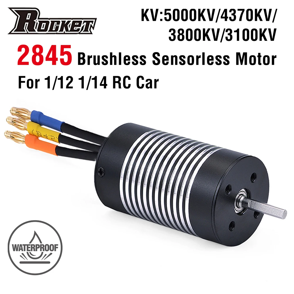 

Rocket 2845 Waterproof Brushless Sensorless Motor 3100KV 3800KV 4370KV 5000KV for Traxxas HSP WLtoys 10428 12428 1/12 RC Car