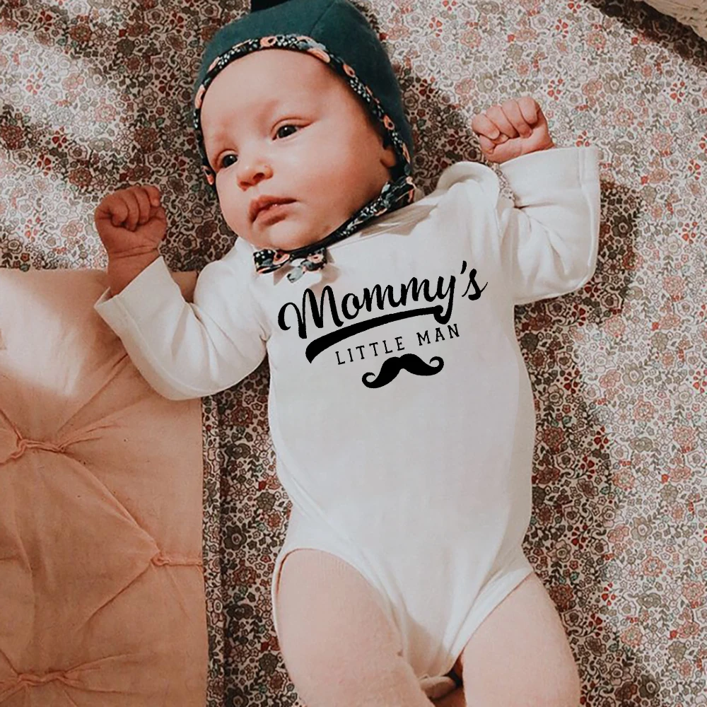 

Mommy's Little Man Newborn Infant Bodysuits Toddler Baby Boys Long Sleeve Rompers Outfit Child Fashion Casual Clothing Born Gift