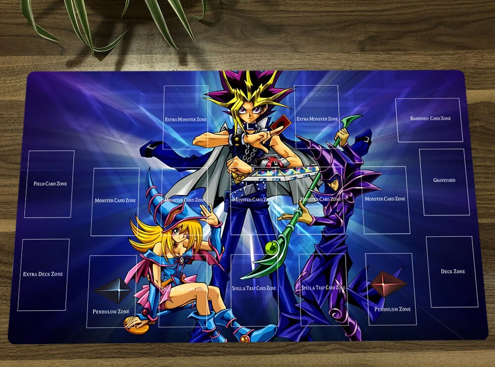 YuGiOh الظلام الساحر فتاة و Yami Yuugi TCG حصيرة العاب اوراق التداول حصيرة CCG Playmat الجدول حصيرة مكتبية لوحة الماوس 60x35 سنتيمتر مجانية حقيبة