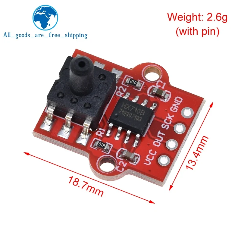 TZT DC 3.3V 5V 0-40KPa Pressure Sensor Module Connect 2.5mm Soft Tube Digital Liquid Water Level Controller Board For Arduino