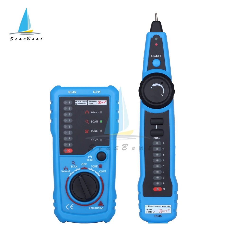 FWT11 RJ11 RJ45 Cat5 Cat6 Telephone Wire Network Tracker Tracer Toner Ethernet LAN Cable Tester Detector Line Finder Gadgets