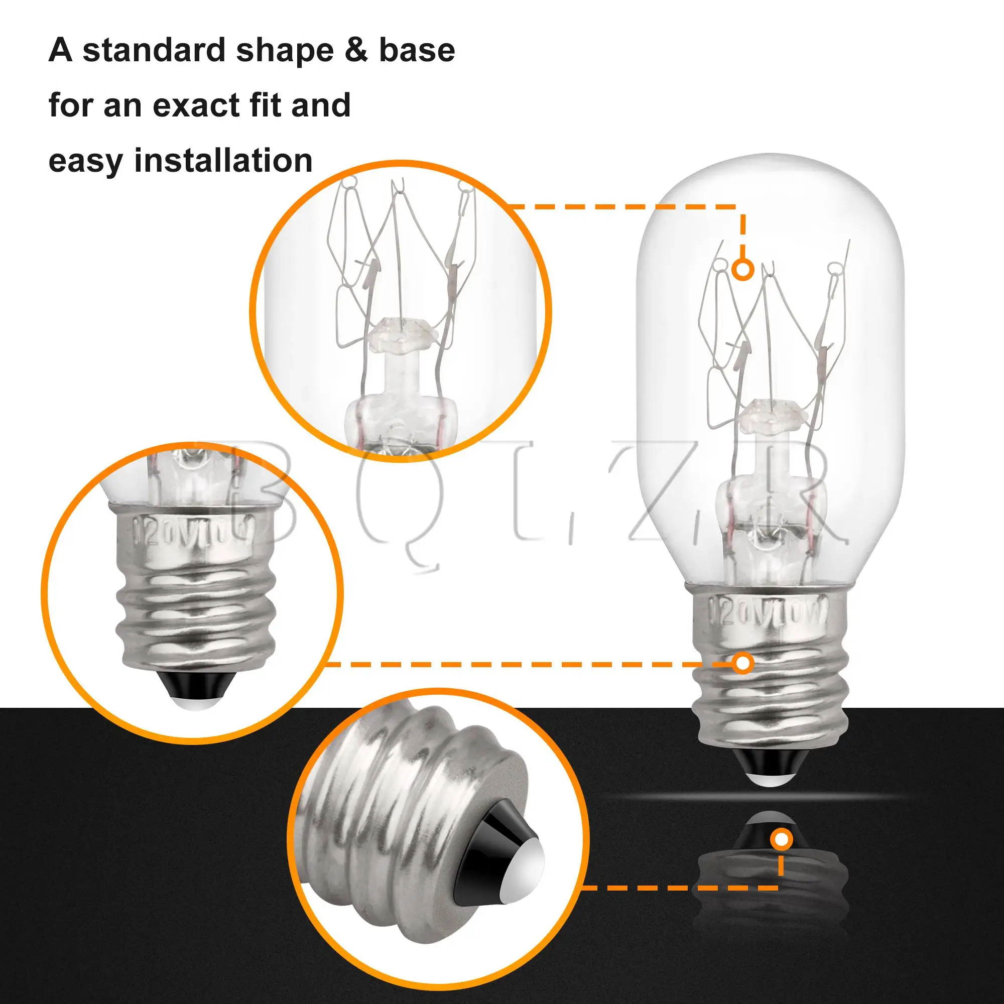 Bqlzr 2 x secador lâmpada we05x20431 120v 10w e12 substituição para ge