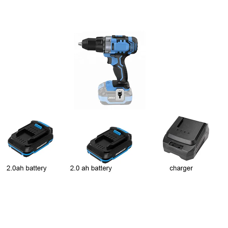 Imagem -06 - Bodewtech Bt372 Chave de Fenda Elétrica Furadeira Martelo sem Fio Bateria de Iões de Lítio de 20 Volts dc 2-polegada Velocidade