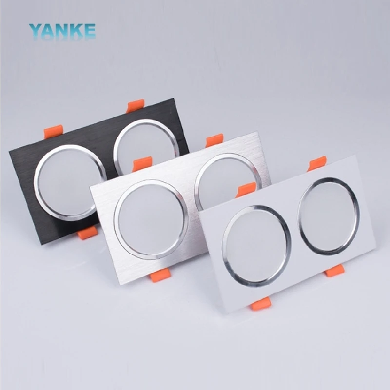 

Светодиодный потолочный прожектор с одной и двойной головкой и регулируемой яркостью, встроенный потолочный светильник, решетка торгового центра, жирный светильник 7 Вт/12 Вт/15 Вт/20 Вт