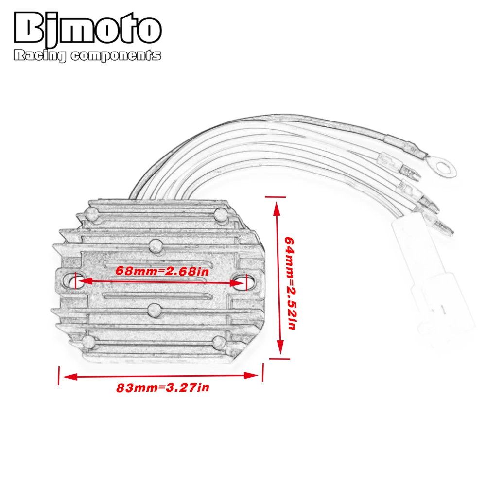 BJMOTO Motorcycle Voltage Regulator Rectifier For Tohatsu MFS30A MFS25A 2002-2005 MD40B MD40B2 MD50B MD50B2 MD70B MD90A MD90B