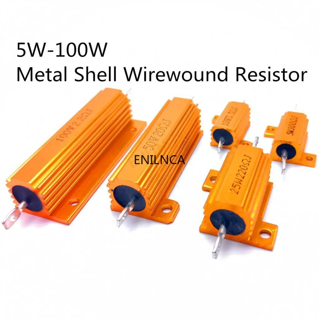 1PCS RX24 10W 25W Aluminum Power Metal Shell Case Wirewound Resistor 0.01 ~ 30K 1 2 3 5 6 8 10 20 100 150 1K 10K Ohm