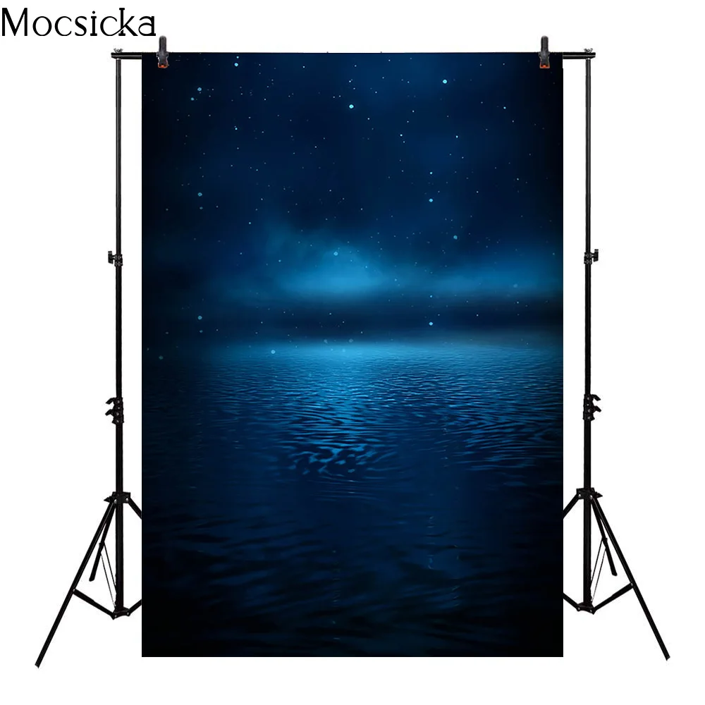 السماء الزرقاء والبحر التصوير خلفية للأطفال الكبار عيد ميلاد صورة خلفية استوديو الصور حورية البحر الفن التصوير الفوتوغرافي بريق النجوم