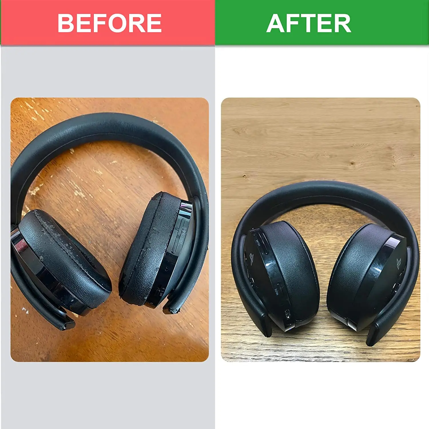 Almohadillas de repuesto compatibles con Sony New Gold, auriculares inalámbricos para Playstation PS4, versión 2018, modelo CUHYA-0080