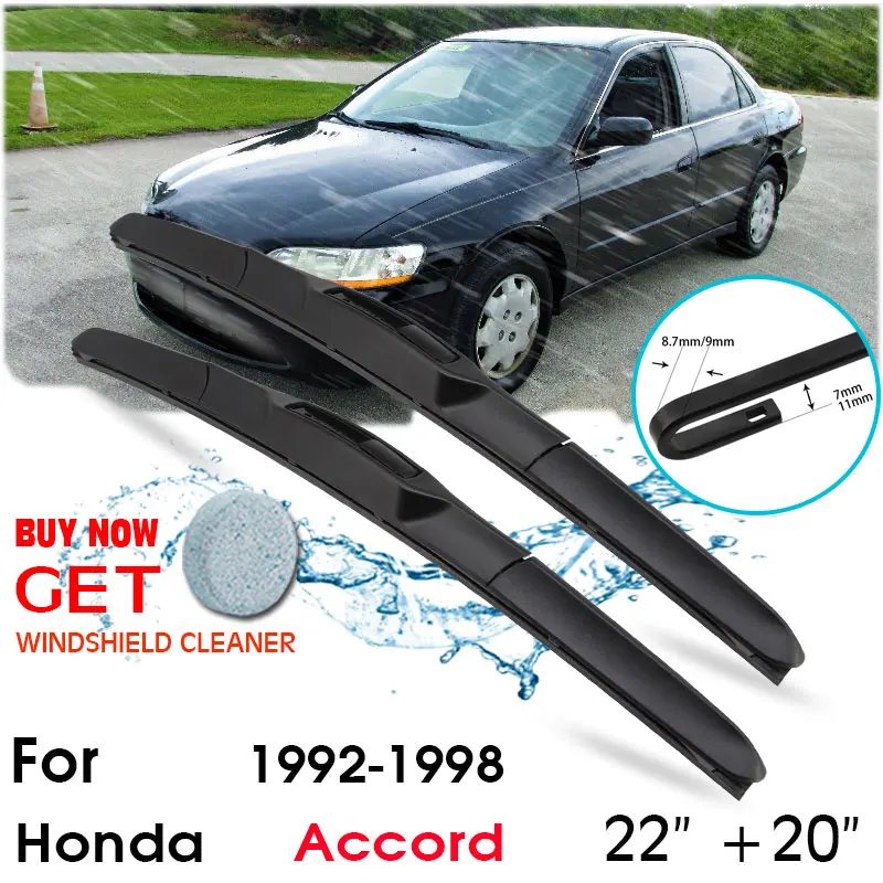 

Car Wiper Blade Front Window Windshield Rubber Silicon Refill Wipers For Honda Accord 1992-1998 LHD/RHD 22"+20" Car Accessories