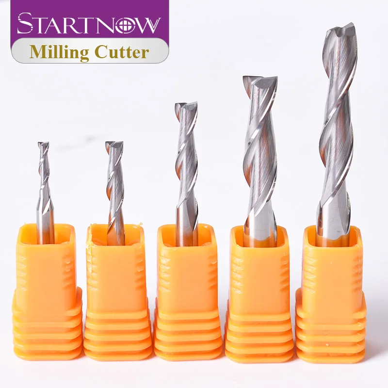 Startnow 10PCS/Lot Upcut Milling Cutter TWO Flute Spiral Bits CNC Tool Router Engraving Bit End Mill For Acrylic PVC Hardwood