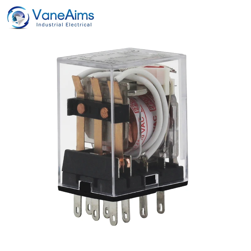Electromagnetic Coil General DPDT Power Relay MY3NJ DPDT 11Pins HH53P DC12V 24V AC220V Miniature Relay & PYF08A Base VaneAims