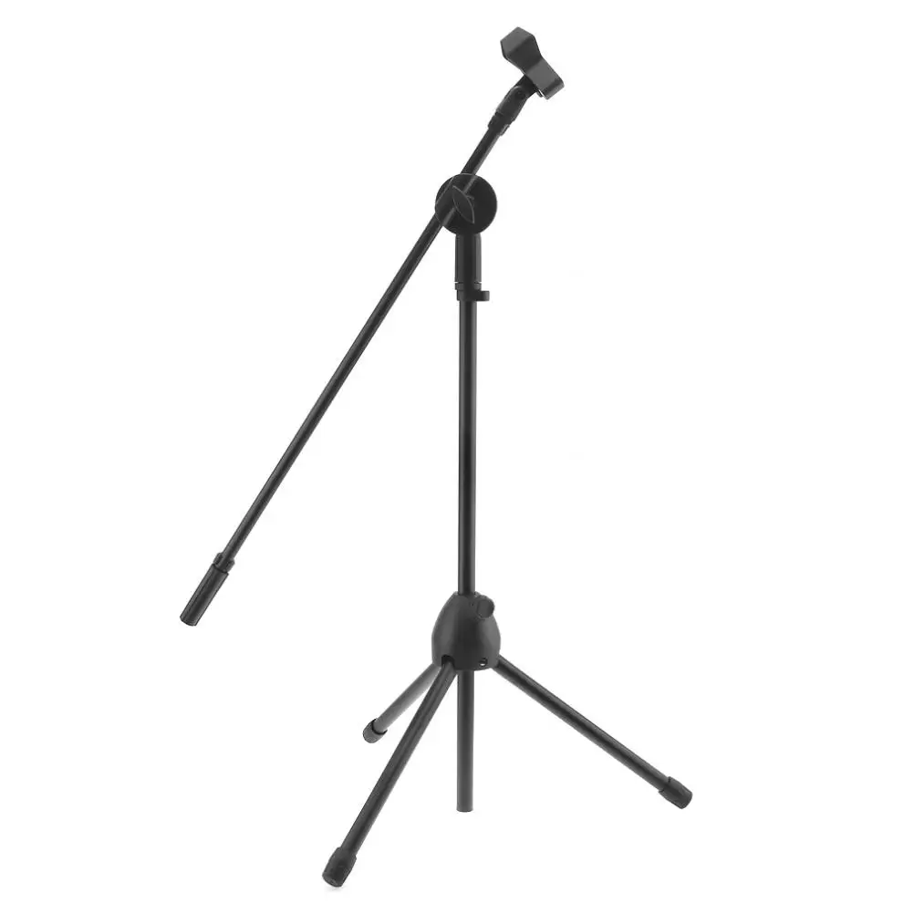 Mikrofon Profesional Dudukan Lantai Dapat Disesuaikan Tahap Tripod Ayunan Boom Pemegang Logam Braket Dudukan Mikrofon untuk Mikrofon Studio
