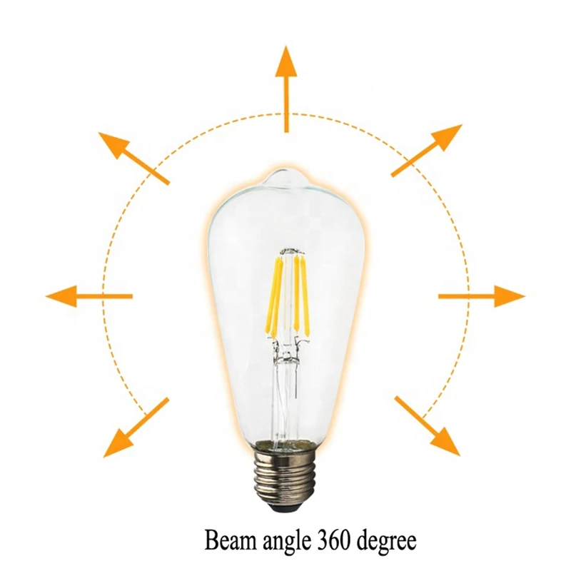 10 pcs Edison Lamp 16W 12W 8W AC220-240V Retro Vintage LED Filament Light Bulb Warm White Cold White ST64 Vintage Edison Light