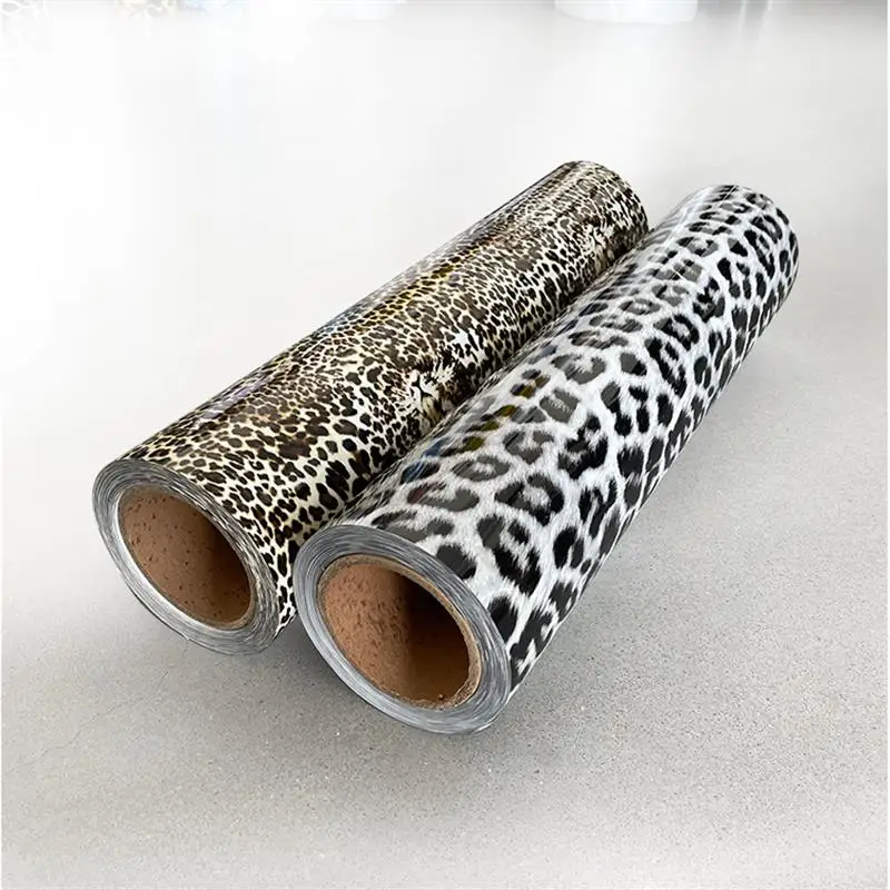 25*25CM PU Leopard Heat Transfer Lettering Film Clothing Hot Stamping Film Transfer Printing Film HTV for Circut