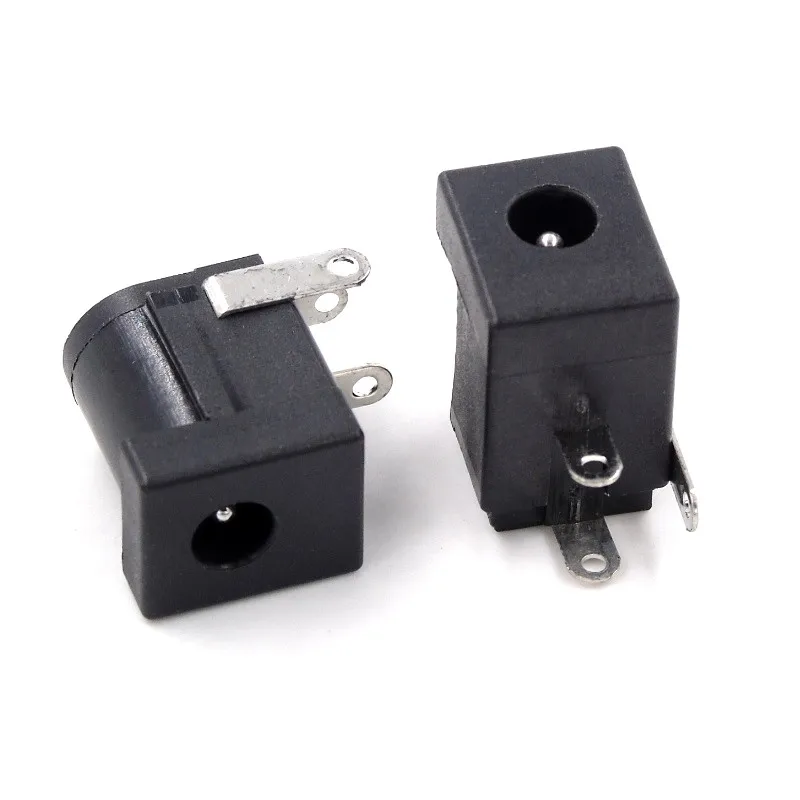 10Pcs DC-005 Black 3.5x1.35mm 3pin DIP DC Power Supply Socket DC005 3.5-1.35MM Female Panel Mount Connector DC-005C 1.3mm needle