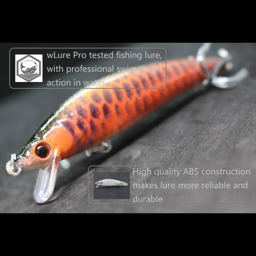 wLure Fishing Lure  10g 10cm Lead Block Weight Transfer System Lifelike Painting Long Casting Upgraded Fishing Hooks HM501