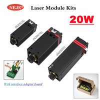 NEJE 20W Laser Module Kits 450nm/405nm Blue Light Laser Head for Laser Engraving Machine DIY Creation Wood Marking Cutting Tool