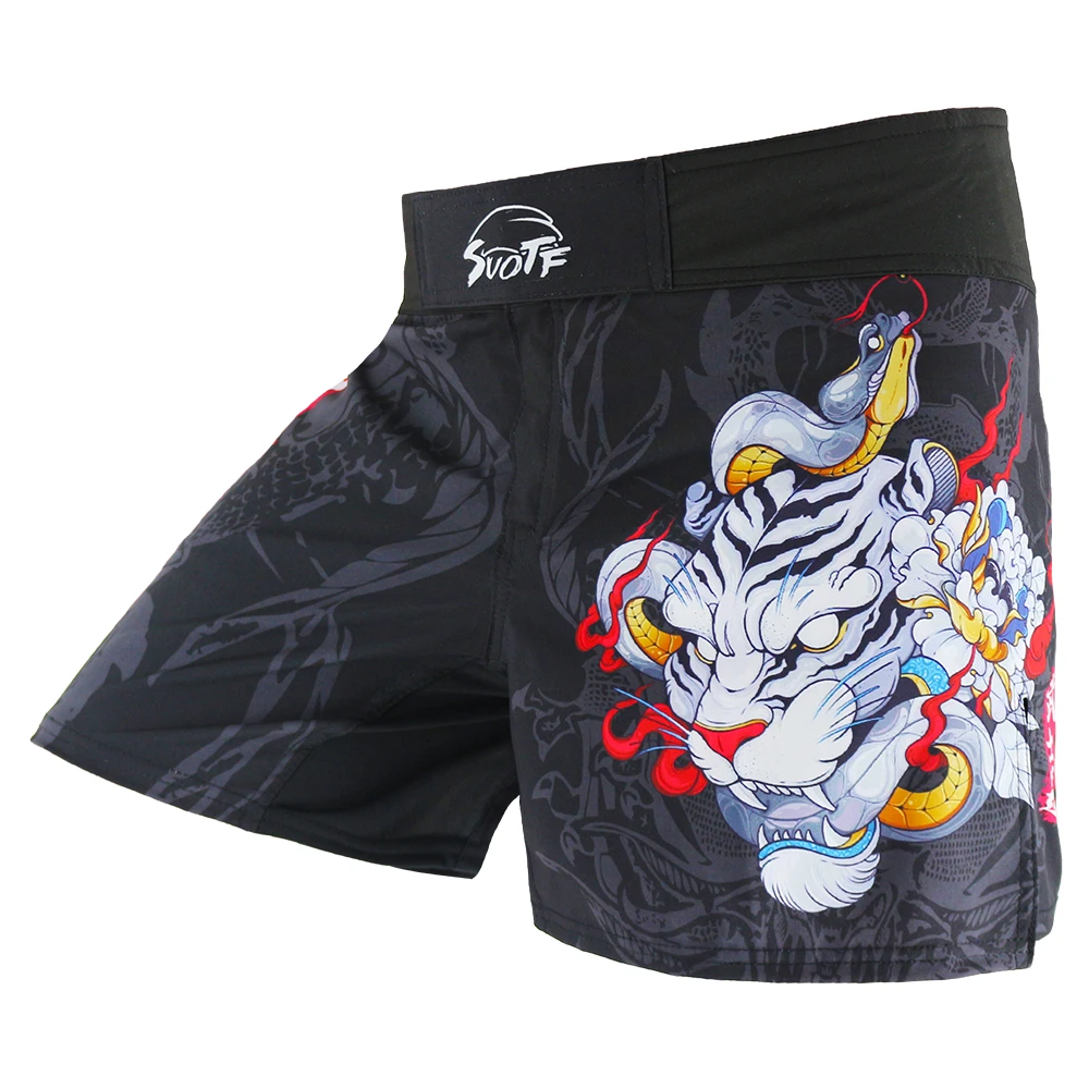 MMA Jujitsu walka szałowe walki męskie spodnie bokserskie kickboxing spodenki MMA krótkie tygrysie spodenki bokserskie Muay Thai sanda tanie mma