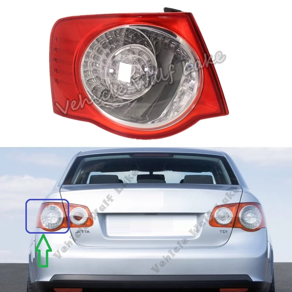 Outer left side LED Rear Tail Light Lamp For VW Jetta 5 MK5 Sendan 2006 2007 2008 2009 2010 2011