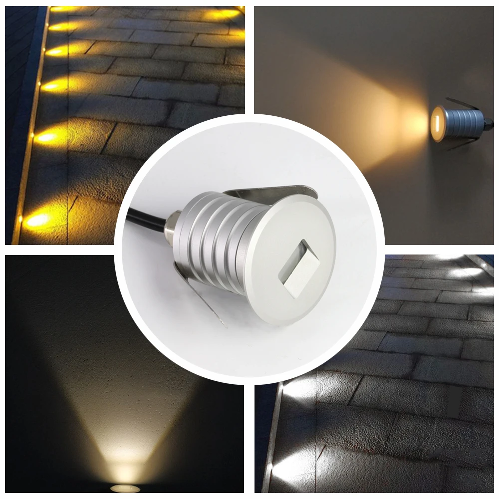 Recessed Led Stair Light 12-24V Wall Sconce Lighting In Step Stairway Aisle Lamps  Basement Passage Indoor Outdoor 1W Wall Lamp