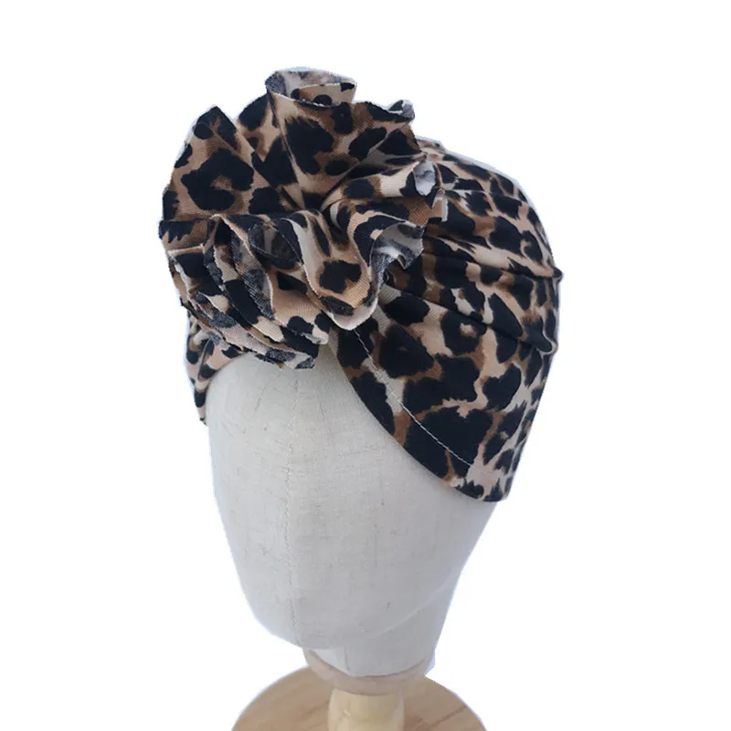 

2019 New Hot Baby Leopard Turban Caps Newborn Boy Girl India Hat Lovely Soft Hat Spring Summer Autumn Beanie Cap