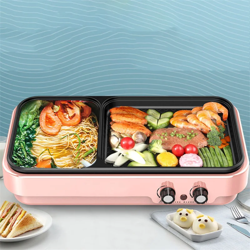 Bezdymny elektryczny płyta grillowa 220V trzy prędkość temperatura sterowania przenośny dla domu ogrodowa Party non-stick Pan SK06