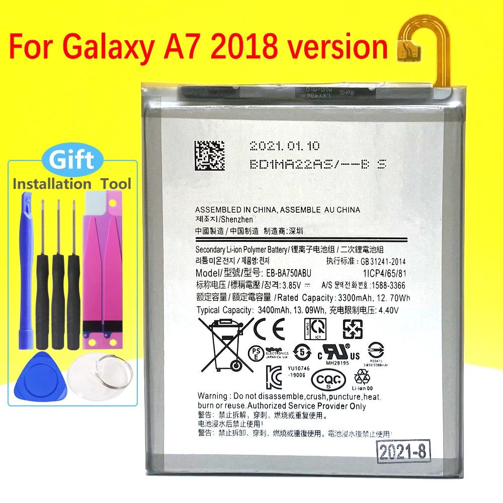 New EB-BA750ABU Battery For Samsung Galaxy A7 (2018 Version )SM-A730x A730x SM-A750 Phone Replacement