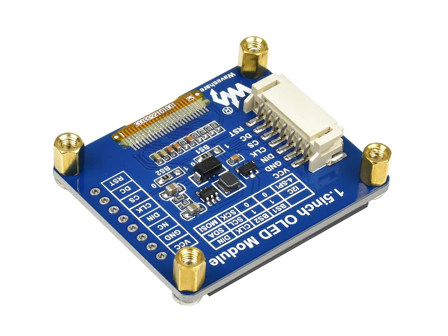 1.5-inch oled módulo ssd1327 driver chip i2c comunicação compatível com jetson nano torta de framboesa