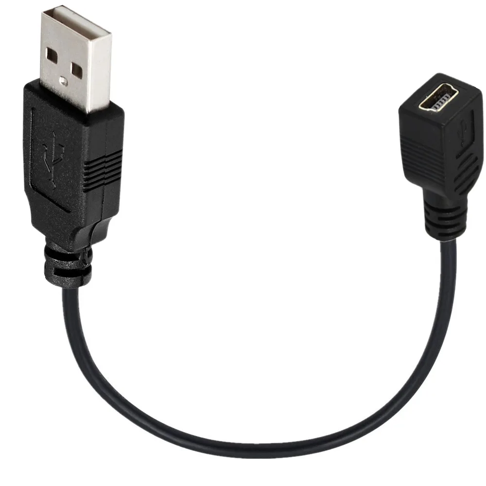 المصغّر usb 5Pin & Mini usb 5Pin أنثى إلى USB 2.0 A كابل موصل ذكر قرص صلب كاميرا رقمية الهاتف المحمول كابل بيانات 0.25m