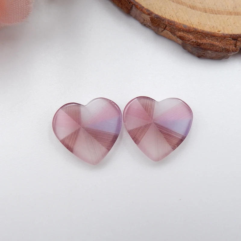 Cabochon Carved Combination Earrings Beads Birthday Gift Women Fashion 12X13X3mm1.7g