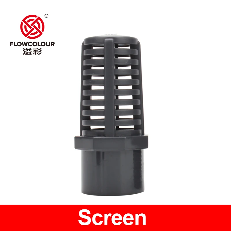 Flowcolour-PVC Threaded Sucção e Overflow Screen Filtro, Aquário Filtro Dreno Montagem Conectores, Fish Tank Permeável Vent Cap