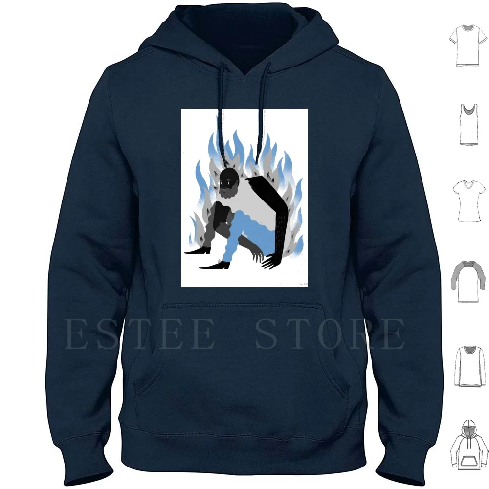 Blue Flame Hoodies Fire Blue Limited Colour Palette Beard Flame Grey Black Tom Saffill Person People Human Wobble