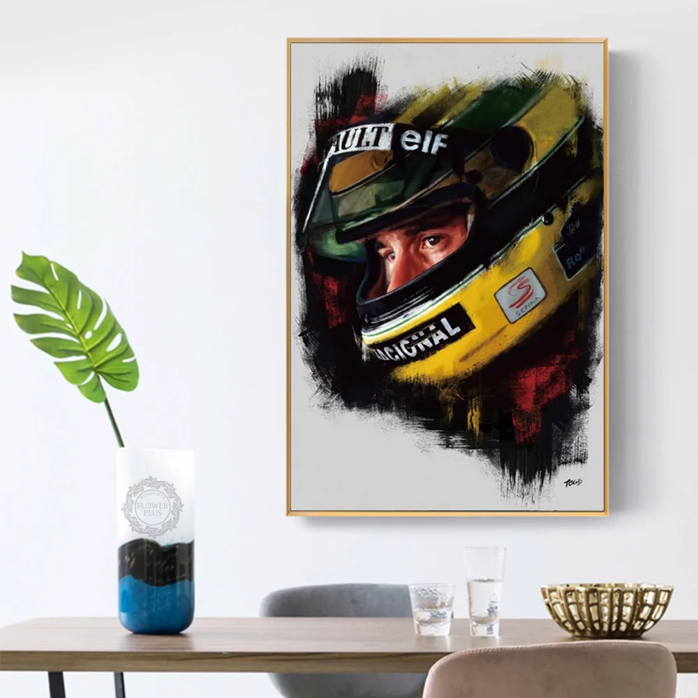 Posters and Prints Ayrton Senna Da Silva F1 Racer Champion Art Poster Wall Picture Canvas Painting for Living Room Home Decor